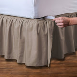 400TC Cotton Sateen Velcro Detachable Ruffle Bed Skirt