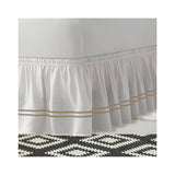 400TC Sateen Solid Cotton Double Embroidered Wrap Around Bed Skirt