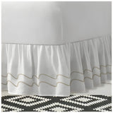 400TC Cotton Double Wavy Embroidered Gathered Bed Skirt