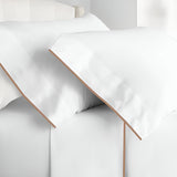 400TC Embroidery Cotton Sateen Solid Pillowcases (Set Of 2)