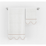 Scalloped & Border Embroidered Bath Towels (Set of 2)
