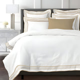 Smart Border 400TC Cotton Embroidery Sateen Solid Duvet Cover Set