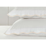 400TC Cotton Scallop Embroidery Sateen Microcheck Duvet Cover Set