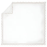 400TC Cotton Scallop Embroidery & Border Sateen Solid Duvet Cover Set