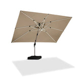 PURPLE LEAF SUNBRELLA Solar Cantilever Umbrella with Lights for Outdoor Patio