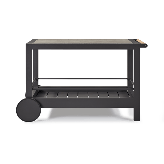 TAVOLA ALUMINUM Stone Bar Cart