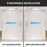 Stellar Series 51 to 54 in. x 76 in. Sliding Frameless Shower Door with Tsunami Guard Tempered Clear Glass