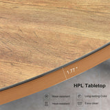PURPLE LEAF Round & Rectangle Outdoor Dining Table HPL Aluminum Tabletop Modern Dining Table for Deck Kitchen