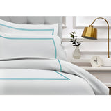 400TC Cotton Double Embroidery Sateen Microcheck Duvet Cover Set