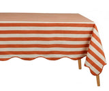 Scalloped Edge Tablecloth - Striped