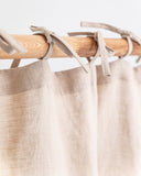 Tie top linen curtain panel (1 pcs) in Natural linen