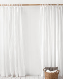 Tie top linen curtain panel (1 pcs) in White