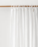 Tie top linen curtain panel (1 pcs) in White