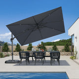 PURPLE LEAF Best Value Cantilever Patio Umbrella with Left-Right Tilt and 360° Swivel Outdoor Umbrellas