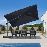 PURPLE LEAF Best Value Cantilever Patio Umbrella with Left-Right Tilt and 360° Swivel Outdoor Umbrellas