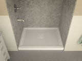 ANZZI Fissure 48" x 36" Single Threshold Shower Pan, Durable Marine Grade Acrylic, cUPC Certified, Center Drain, Contemporary Style