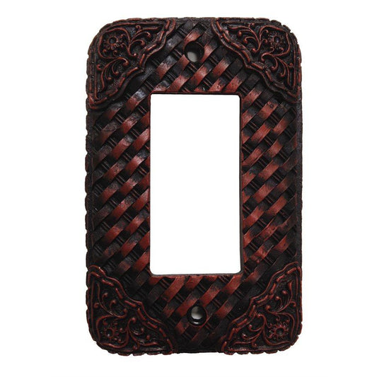 Tooled Resin Weaver Single Rocker Wall Switch Plate, 4 MOQ