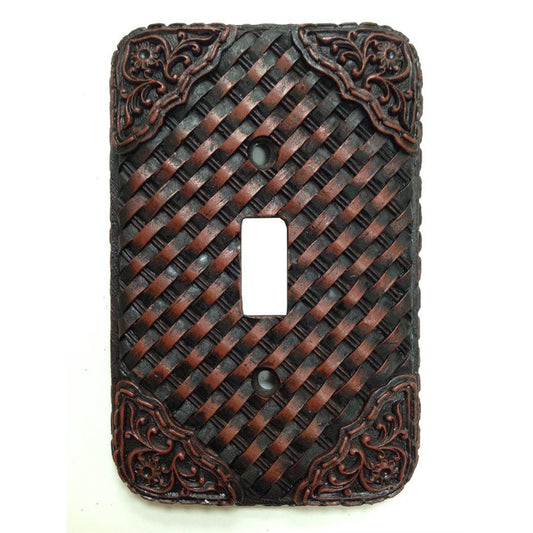 Tooled Resin Weaver Single Switch Wall Plate, 4 MOQ