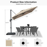 PURPLE LEAF Patio Outdoor Large Umbrella Square and Rectangular Cantilever Yard Sun Umbrellas