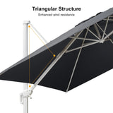 PURPLE LEAF Outdoor Patio Umbrella with Base, Best White Cantilever Umbrellas