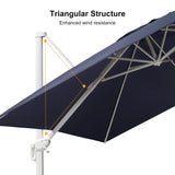 PURPLE LEAF Outdoor Patio Umbrella with Base, Best White Cantilever Umbrellas