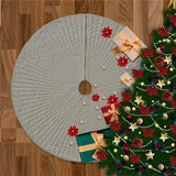 Velvet Quilted Round Christmas Tree Skirt