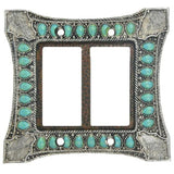 Turquoise Double Rocker Switch Wall Plate, 4 MOQ