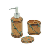 Turquoise Inlay 3PC Bath Countertop Accessory Set, 4 MOQ
