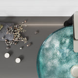 Belissima Round Glass Vessel Bathroom Sink with Stellar Grey Finish