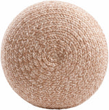 Tonanitla Natural Fiber Blush Knitted Outdoor Pouf
