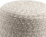 Tonanitla Natural Fiber Light Gray Knitted Outdoor Pouf