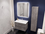 30 in. W x 20 in. H x 18 in. D Bath Vanity Set in Rich Gray with Vanity Top in White with White Basin and Mirror