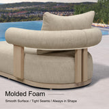 PURPLE LEAF Outdoor Chaise Lounge Modern Luxury Aluminum Lounger Daybed with Olefin Lumbar Pillow and Armrest for Patio Poolside Beach Sunbathing Deck