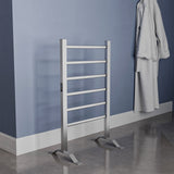 Naple Series 6-Bar Aluminum Wall Mounted/Free Standing Electric Towel Warmer Rack with Leg Attachment in Matte Finish