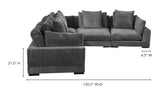 Tumble Classic L-Shaped Modular Sectional Charcoal Grey