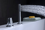 Ribbon 3-Handle Deck-Mount Roman Tub Faucet in Chrome