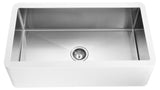 Nepal Series Farmhouse Solid Surface 33 in. 0-Hole Single Bowl Kitchen Sink with Stainless Steel Interior in Matte White