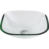 Cadenza Series 17 in. Bathroom Vessel Sink with Scratch-Tough and Stain-Resistant Non-Porous Surface in Clear Glass