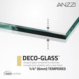 Romance Series 34 in. x 72 in. H Hinged Frameless Shower Door with Tsunami Guard Tempered Glass