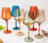 European Style Crystal, Stemmed Wine Glasses | Set of 6 | 15oz