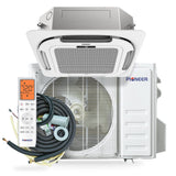 Pioneer® Quantum Ultra™ 16,000 BTU 20.5 SEER2 230V 8-Way Ceiling Cassette Ductless Mini-Split Air Conditioner Inverter Heat Pump Full Set