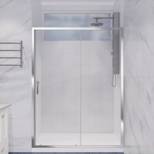 Halberd Series 47 to 48 in. x 72 in. Sliding Framed Shower Door with Tsunami Guard Tempered Glass