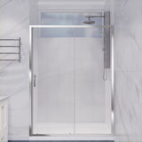Halberd Series 47 to 48 in. x 72 in. Sliding Framed Shower Door with Tsunami Guard Tempered Glass