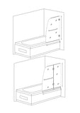 Herald Series 48 in. x 58 in. Frameless Hinged Tub Door with Clear Tempered Glass and Tsunami Guard