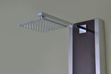 Monsoon 57 in. 4-Jetted Full Body Shower Panel System with Heavy Rain Shower and Spray Wand in Mahogany Style Deco-Glass