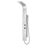 VISOR Series 60 in. 4-Jetted Full Body Shower Panel System with Heavy Rain Shower and Spray Wand in Brushed Steel
