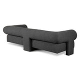 Maison Georgia 94" Sofa in Black Boucle Fabric