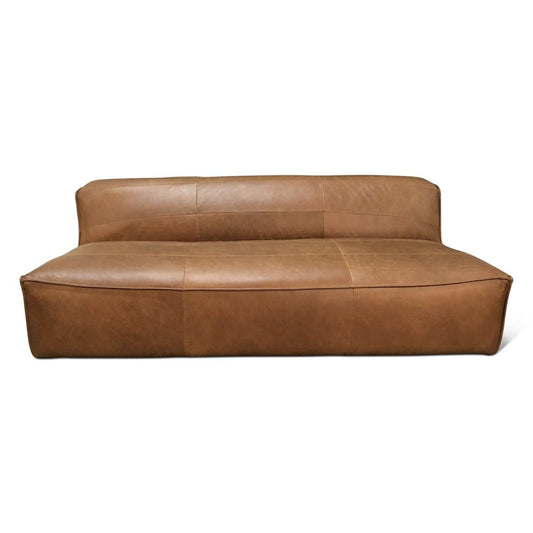 Maison Blayne Armless Sofa in Charme Mocha Leather
