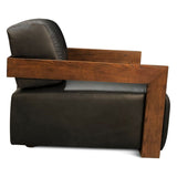 Maison Harper Accent Chair in Charme Black Leather