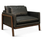 Maison Norah Accent Chair in Charme Black Leather